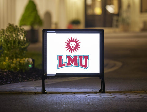 LMU Wordmark White Yard Sign