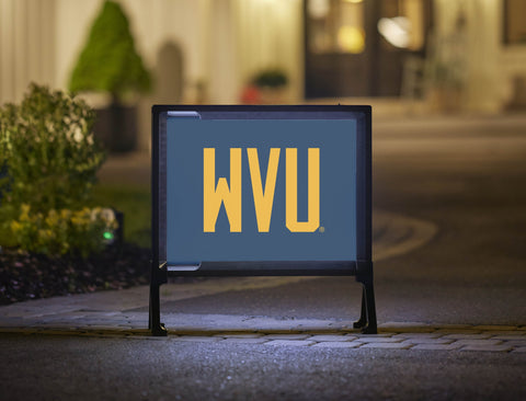 West Virginia WVU Wordmark Blue Yard Sign