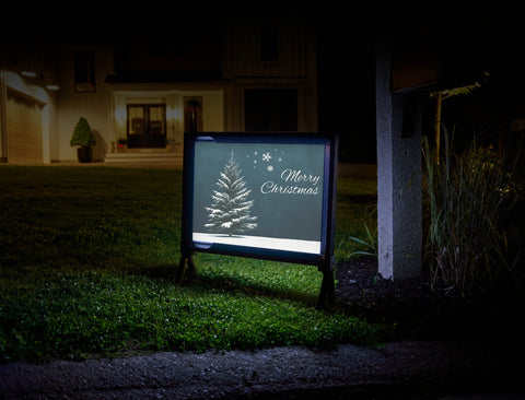 Merry Christmas Lonely Tree Lumilawn Sign