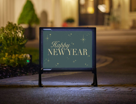 Happy New Year Yard Sign