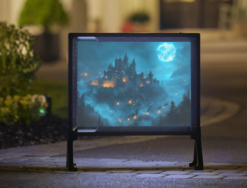 Majestic Castle Night Yard Sign