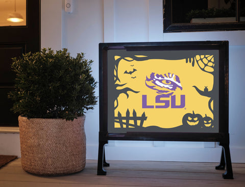 LSU Halloween Spooky Tigers Eye Lumilawn Sign