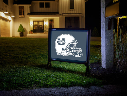 Helmet Aggie Blue Yard Sign