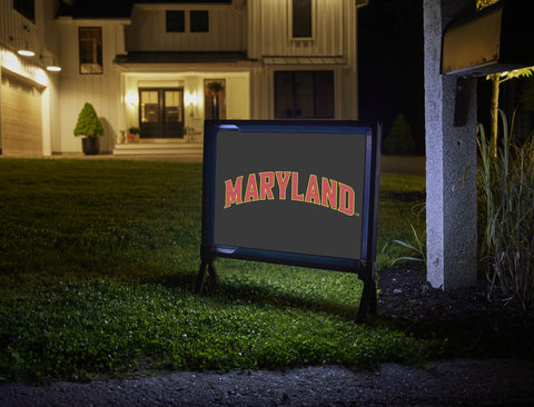 Maryland Wordmark Black Lumilawn Sign