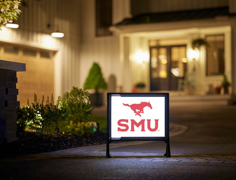 SMU Mustang Red Lumilawn Sign