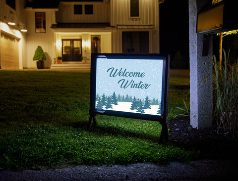 Welcome Winter Yard Sign