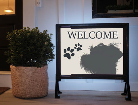 Welcome Scotty Dog Silhoutte Yard Sign