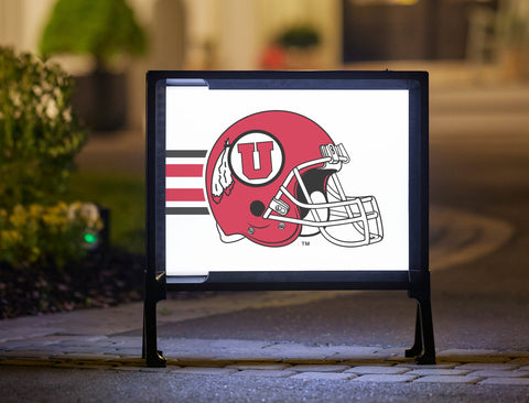 Utah Red Helmet Stripe Yard Sign