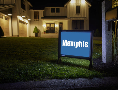 Memphis Blue Lumilawn Sign