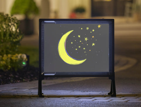 Twinkle Moon Night Sketch Yard Sign