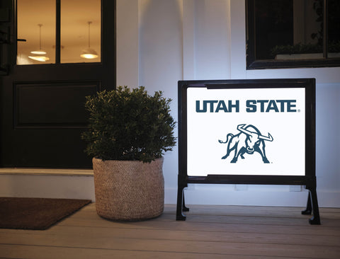 Utah State Mascot White Lumilawn Sign