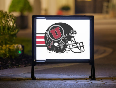 Utah Helmet Black Yard Sign