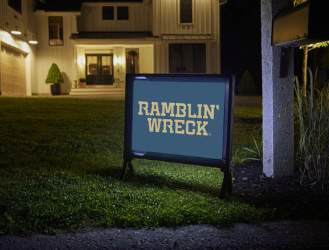 Georgia Tech Ramblin' Wreck Wordmark Navy Yard Sign