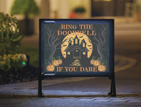 Ring The Doorbell, If You Dare Halloween Lumilawn Sign