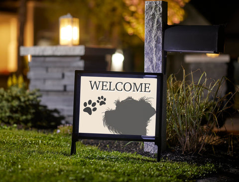 Welcome Scotty Dog Silhoutte Yard Sign