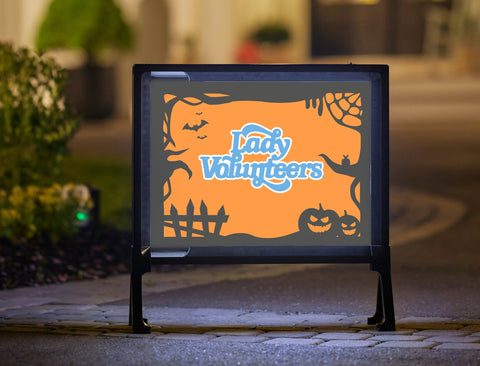 Halloween Lady Volunteers Tennessee Orange Lumilawn Sign