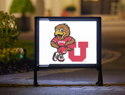 University of Utah Swoop U White Yard Sign