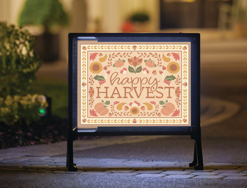 Happy Harvest Crops Autumn Lumilawn Sign