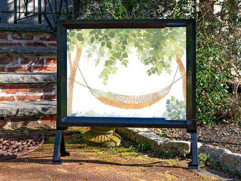 Peaceful Hammock in the Trees Garden Print Yard Sign