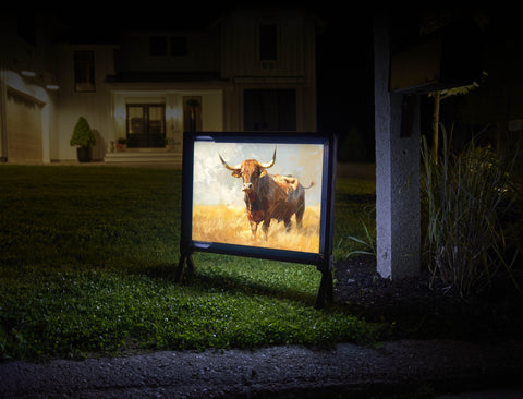 Longhorn In The Pasture Animal Yard Sign