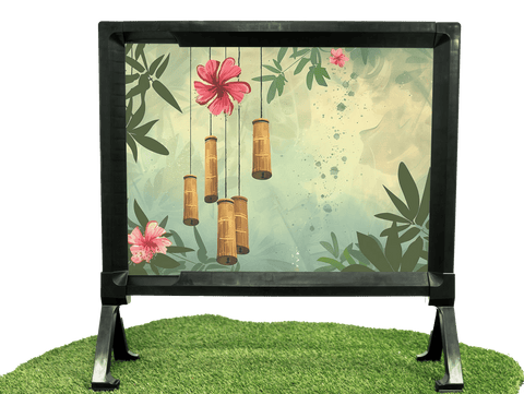 Green Bamboo Wind Chime Outdoor Decoration Yard Sign