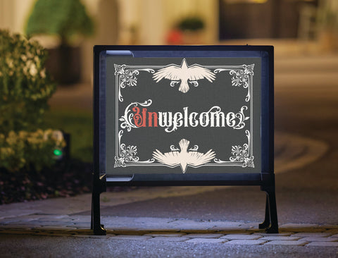 Unwelcome Halloween Spooky Yard Sign