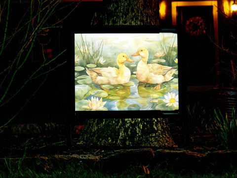 Happy Yellow Ducks Lumilawn Sign