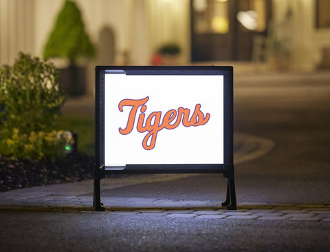 Clemson Tigers Script White Lumilawn Sign