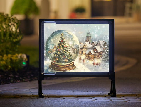 Snow Globe In The Town Holiday Yard Sign