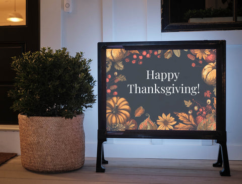 Happy Thanksgiving Bountiful Fall Lumilawn Sign