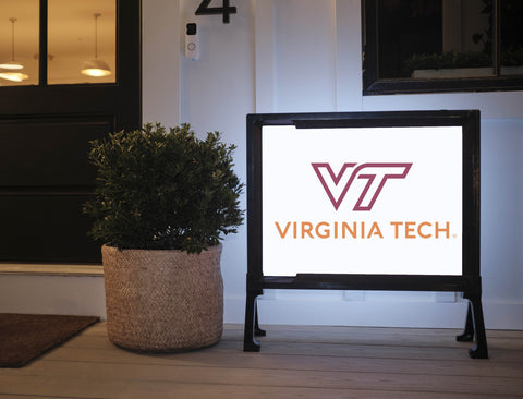 Virginia Tech Institutional Mark White Lumilawn Sign