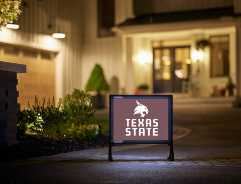 Texas State Mascot Maroon Lumilawn Sign