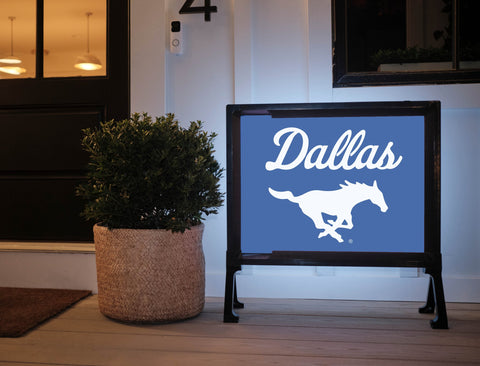 Dallas Mustang Blue Yard Sign