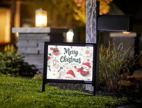 Merry Christmas Ornaments Holiday Lumilawn Sign