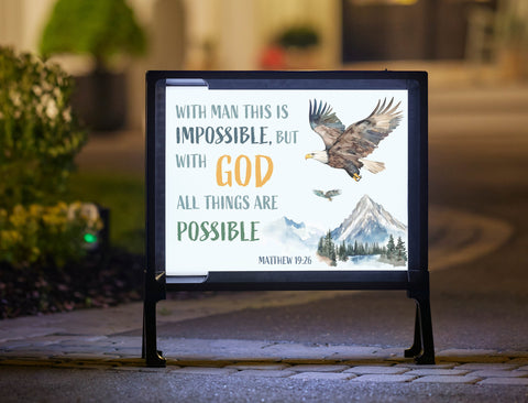 With God All Things Are Possible Lumilawn Sign