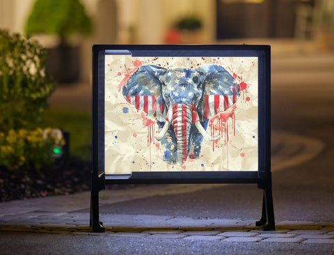 Elephant Conservative Pride Patriotic Yard Sign