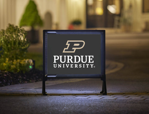 Purdue University Signature Mark Black Yard Sign