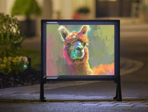 Artistic Alpaca Portrait Animal Yard Sign