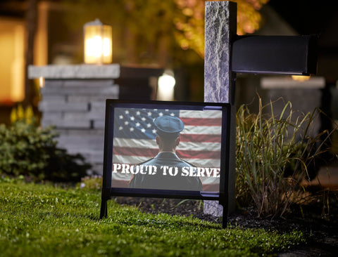 Proud to Serve Patriotic Yard Sign