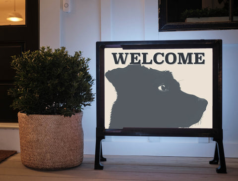 Welcome Good Boy Dog Silhoutte Yard Sign