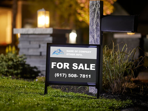 Grey And Black Real Estate Sign