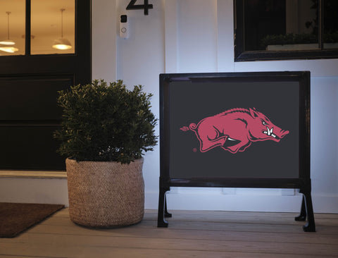 Arkansas Razorbacks Mascot Black Lumilawn Sign