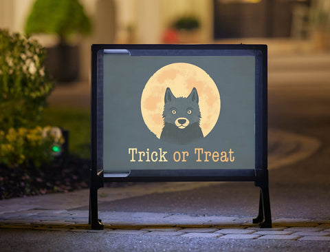 Treat Wolf Moon Halloween Yard Sign