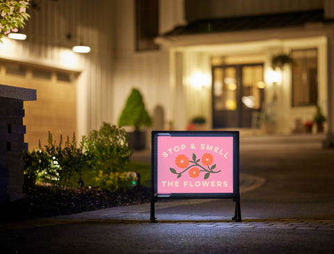 Stop And Smell The Flowers Lumilawn Sign