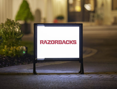 Arkansas Razorbacks Wordmark White Lumilawn Sign