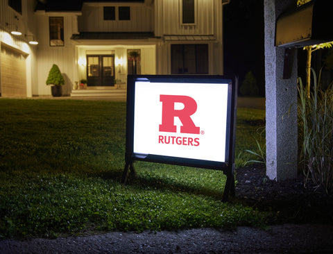 Rutgers R Red Mark White Yard Sign