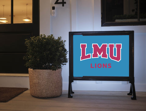 LMU Lions Mark Blue Lumilawn Sign