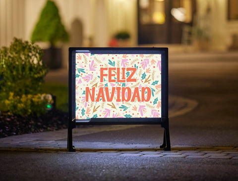 Feliz Navidad Floral Lumilawn Sign