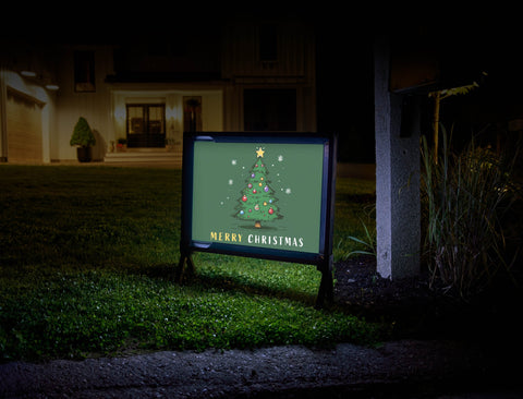 All Green Christmas Tree Lumilawn Sign