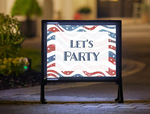 Patriotic Wavy Party Yard Sign